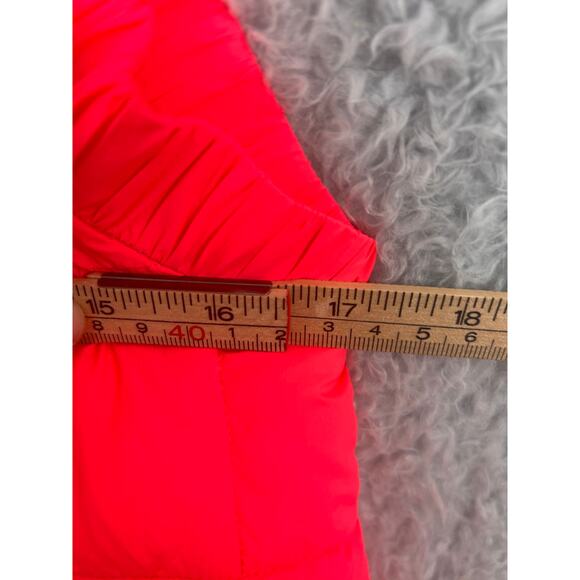 NWT FP Movement Neon Coral Quilted Puffer Vest Zip Front XS - Picture 5 of 8